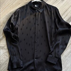 The Kooples Black Star Print Casual Shirt size small NWT